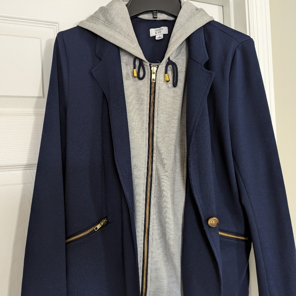 Crown & Ivy knit jacket blazer size L